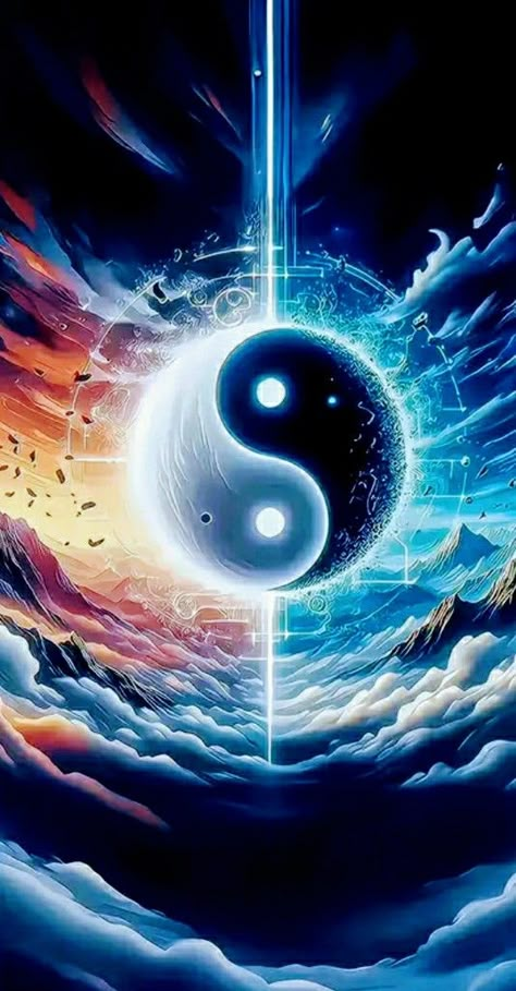 Ying-Yang Yin Yang Images, Jing Y Jang, Ying Yang Art, Realistic Tattoo Ideas, Yin Yang Art, Galaxies Wallpaper, Realistic Tattoo, Yin And Yang, Cool Wallpapers Art