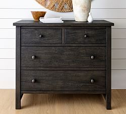 Pottery Barn Farmhouse, Farmhouse Canopy Beds, Dresser Pottery Barn, Extra Wide Dresser, Farmhouse Dresser, Metal Nightstand, Shaker Furniture, Wide Dresser, Small Entryways