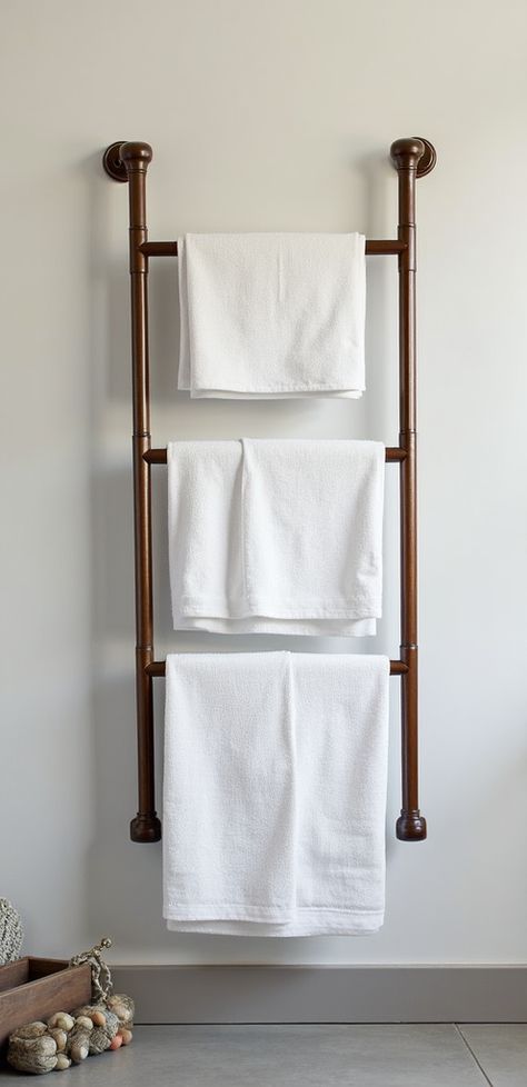 Transform your tiny bathroom with these 7 ingenious space-saving towel rack ideas!  From stylish wall-mounted solutions to clever over-the-door options, discover how to maximize your space while adding a touch of flair. Say goodbye to clutter and hello to comfort! Click to explore! #SmallBathroom Small Bathroom Towel Rack Ideas, Small Bathroom Towel Rack, Bathroom Towel Rack Ideas, Towel Rack Ideas, Small Bathroom Towel, Wall Towel Rack, Door Options, Ideas For Small Bathrooms, Space Saving Hacks