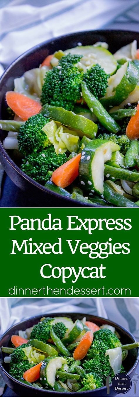 Panda Express Mixed Veggies is a mix of broccoli, zucchini, carrots, string beans and cabbage steamed in chicken stock for added flavor. Asian Steamed Vegetables, Instapot Vegetables, Panda Recipes, Broccoli Seasoning, Asian Plates, Copycat Dinner, Mix Vegetable Recipe, Steamed Veggies, Dinner Then Dessert