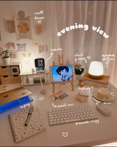 Study Room Makeover, Corner Desk Ikea, Desk Ideas Cozy, Organic Desk, Desk Setup Aesthetic, Ikea Desk Hack, Studera Motivation, Cozy Desk, Study Desk Decor