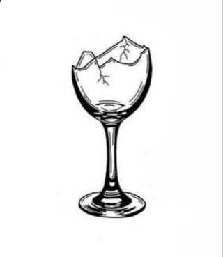 Shards Of Glass Tattoo, Smashed Glass Tattoo, Spilled Wine Glass Drawing, Glass Shard Tattoo, Broken Wine Glass Sketch, Cracked Glass Tattoo, Wine Glass Illustration, Wine Glass Drawing, Wine Glass Tattoo