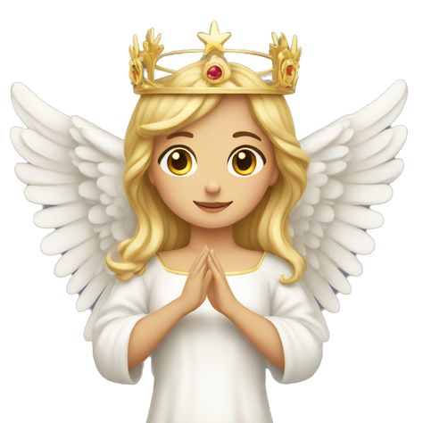 AI emoji generated from the prompt: Angel touching the crown straight on her head Cute Emoji For Discord, Ios18 Stickers, Princess Emoji, Crown Emoji, Ios18 Emoji, Angel Emoji, Emojis Aesthetic, Emojis Meanings, Ios Emojis