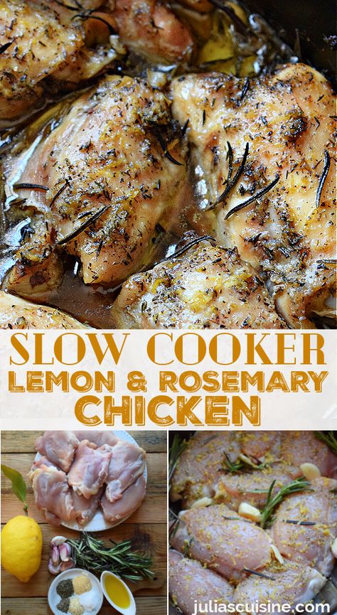 Slow Cooker Chicken Bone In, Fresh Rosemary Recipes Dinners, Rosemary Chicken Casserole, Rosemary Chicken Crockpot Recipes, Garlic Herb Chicken Crockpot, Chicken Rosemary Soup, Lemon Herb Chicken Crockpot, Rosemary Chicken Slow Cooker, Rosemary Chicken And Rice