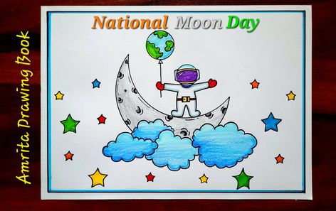 Video Tutorial uploaded on Amrita Drawing Book Channel. Subscribe for more creative Drawings and School Projects #chandradinam #moonday #nationalmoonday #poster #chart #schoolproject #competition #drawing #easydrawing #howtodraw #Youtube #amritadrawingbook Chandra Dina Poster Drawing, Chandradinam Drawings, Space Day Drawing, National Space Day Drawing, National Space Day Poster Drawing, Moon Day Poster For School, National Space Day Poster, Space Day Poster, Dare To Dream Poster Drawing