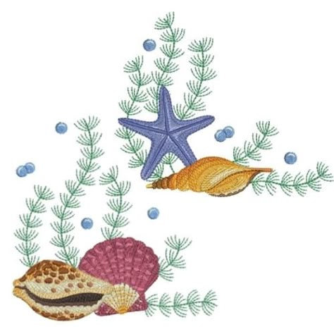 Seashells Embroidery Designs, Creeper Minecraft, Border Embroidery, Embroidery Shop, Types Of Embroidery, Silk Ribbon Embroidery, Free Machine Embroidery Designs, Free Machine Embroidery, Machine Embroidery Patterns