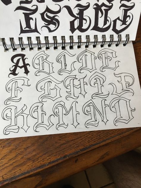 Old English Tattoo Lettering, Old School Letters, Gang Letters, Old School Lettering, Old School Love Letters, Gangster Letters, Chicano Tattoos Lettering, Tattoo Letras, Fonts For Logos