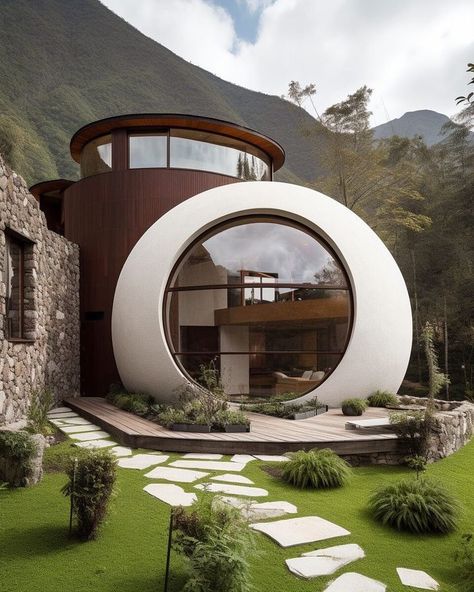 Circular House, Circle House, Futuristic House, Futuristic Home, Architecture Model House, Dome House, Unique Architecture, Futuristic Architecture, Architectural Inspiration