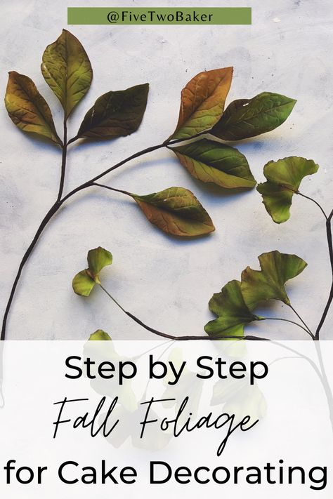 Gum Paste Leaves, Gumpaste Cake Decorations, Fondant Leaves Tutorial, Gumpaste Flowers Tutorial, Foliage Tutorial, Gumpaste Leaves, Fall Cakes Decorating, Gumpaste Tutorials, Leaves Tutorial