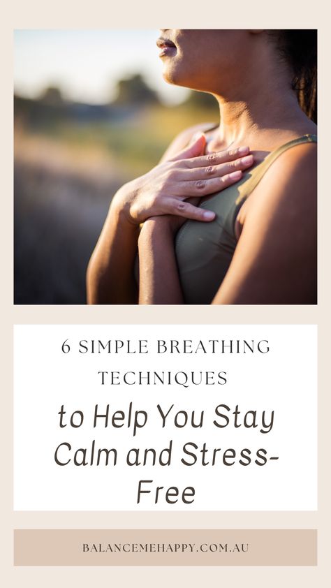 Feeling overwhelmed and need a quick solution to de-stress? In this post, I'm going to show you 6 simple breathing techniques that will help you get rid of stress and stay calm. Learn how to relax your mind and body with these easy-to-follow steps and start seeing the positive effects of breathwork in just a few minutes! How To Relax Your Mind, How To Stay Calm, How To Relax Yourself, Relax Your Mind, Deep Breathing, Breathing Techniques, Free Living, Stay Calm, Take A Deep Breath