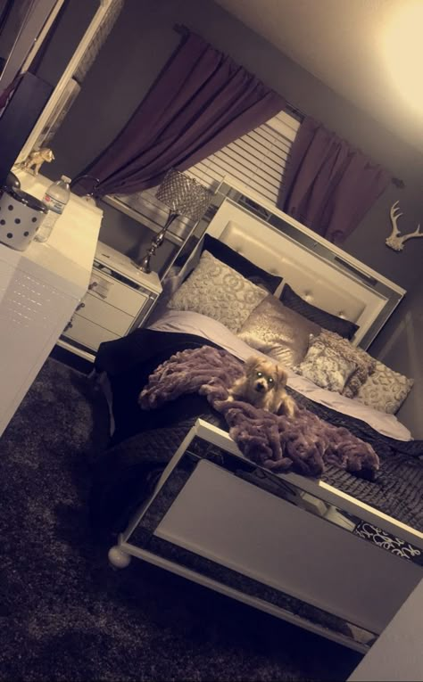 Room decor Log Cabin Bedroom, Beautiful Bedroom Colors, Cabin Bedroom, Cute Bedroom Ideas, Purple And Silver, Bedroom Color, Beautiful Bedroom, Bedroom Color Schemes, Teenage Bedroom