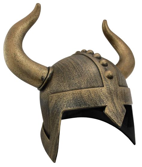 PRICES MAY VARY. Bronze colored realistic looking Barbarian plastic helmet with horns for costume, cosplay, LARP, theater, or dress-up Sized approximately 62 cm or 24 inches in circumference. Total height of helmet is approximately 12.5 inches tall. Novelty costume viking helmet costume accessory. Deluxe thick durable plastic costume horned helmet. Intended for costume or novelty use only. One size fits most adults. Full head plastic helmet with horns in a golden bronze. Medieval era themed colo Mens Viking Costume, Helmet With Horns, Barbarian Costume, Barbarian Warrior, Gladiator Helmet, Helmet Tattoo, Viking Horn, Medieval Helmets, Viking Hat