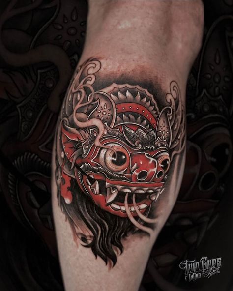 Tato Realis, Balinese Tattoo, Barong Bali, Japanese Legs, Time Tattoos, Old School Tattoo, Balinese, Life Tattoos, Leg Tattoos