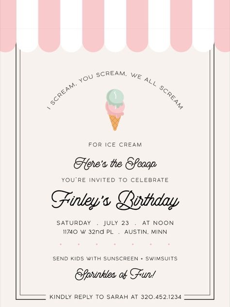 Ice Cream Theme Invitations, Ice Cream Birthday Invite, Ice Cream Invite, Ice Cream Party Invite, Ice Cream Birthday Invitations, Ice Cream Theme Birthday Party, Aniversary Ideas, Ice Cream Birthday Party Invitations, Ice Cream Birthday Party Theme