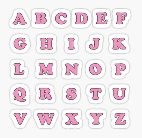 Cute Fonts Alphabet, Savvy Quotes, Struktur Teks, Alfabet Font, Decorating Notebooks, Pink Stickers, Scrapbook Letters, Scrapbook Organization, Alfabet Letters