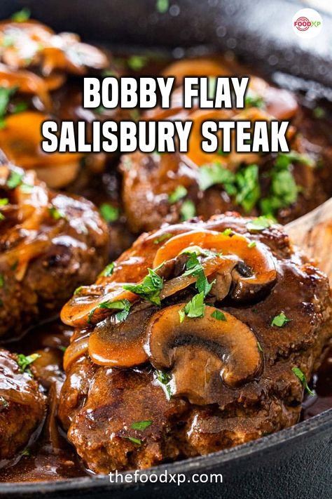 Best Salsberry Steak Recipes, Stove Top Salisbury Steak, Salsberry Steak Recipe Pioneer Woman, Homemade Salsberry Steak Recipe, Bobby Flay Salisbury Steak Recipe, Salisbury Steak Pioneer Woman, Sulsbarry Steak, Sausburry Steak, Bobby Flay's Salisbury Steak