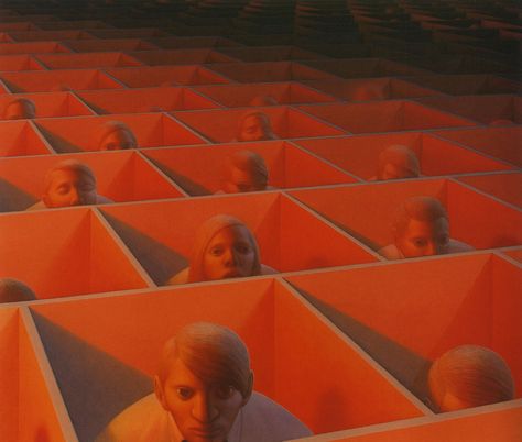 George Tooker, Dreamers Rise, 1920 George Tooker, Landscape With Figures, Social Realism, Istoria Artei, Scary Faces, Magic Realism, American Painting, Figurative Painting, Conceptual Art