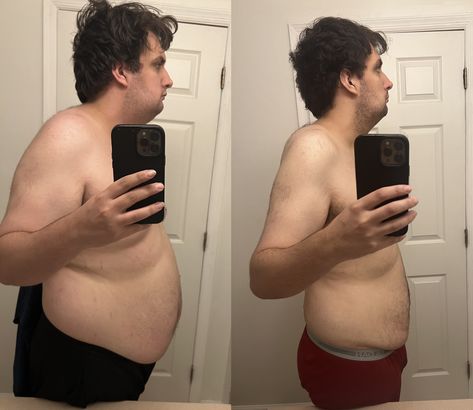 Here you can see a progress photo showing a weight reduction from 278 pounds to 223 pounds. That's a respectable loss of 55 pounds. Losing Weight For Men, Body Transformations Male, Importance Of Self Care, Weight Transformation, Diet And Exercise, Progress Pictures, Weight Reduction, Make A Change, 4 Months