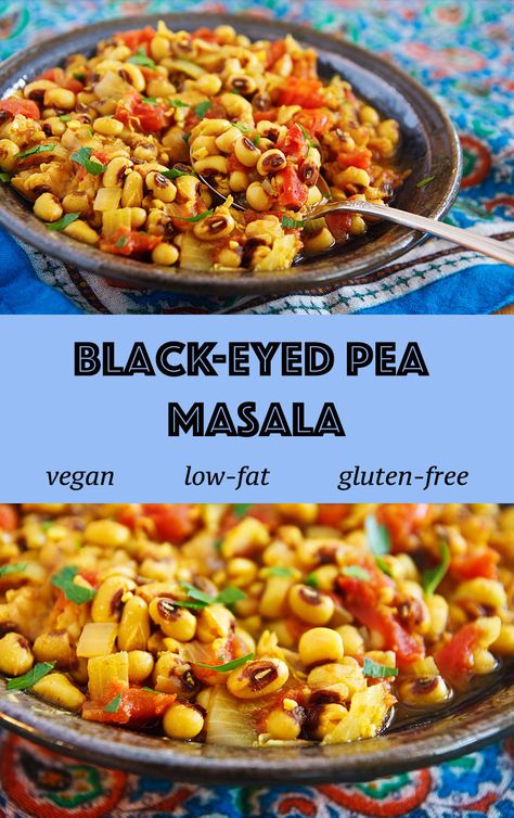 Black-eyed Pea Masala | FatFree Vegan Kitchen Instapot Vegan, Peas Masala Recipe, Clean Eating Vegan, Black Eyed Pea, Vegan Side Dishes, Vegan Gluten Free Recipes, Masala Recipe, Vegan Kitchen, Insta Pot