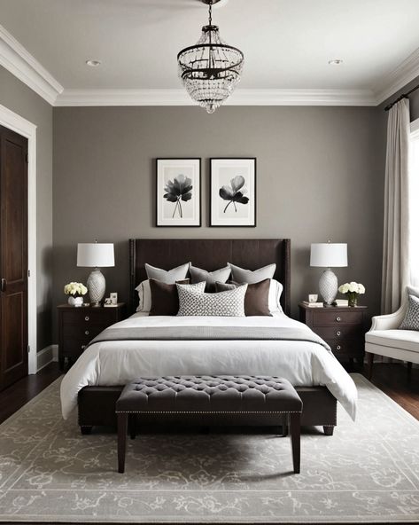 Beige And Grey Bedroom, Neutral Guest Bedroom, Small Guest Bedroom Ideas, Brown Bedroom Decor, Modern Guest Bedroom, Taupe Bedroom, Small Guest Bedroom, Guest Bedroom Decor, Beige Bedroom