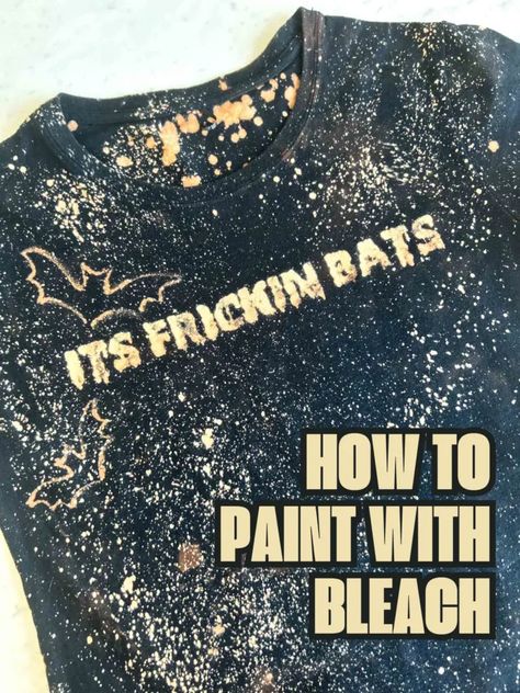 Painting with bleach might not be the first technique that comes to mind when you think of creating art, but it's surprisingly simple! Paint With Bleach, Painting With Bleach, Goth Vibes, Diy Yarn Crafts, Diy Crafts Home, Diy Yarn, Natural Dyeing, Halloween Porch, Easy Halloween Costumes