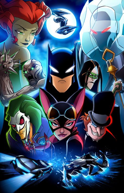 Batman And Villains, Connor Macgregor, Batman Prints, The New Batman Adventures, The Batman 2004, New Batman Adventures, Batman Redesign, Batman Cartoon, Comic Artwork