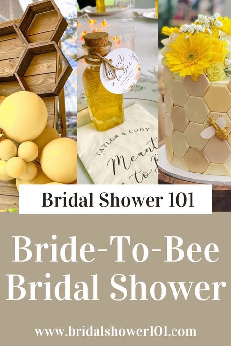 Bee Themed Shower Ideas, Bride To Bee Centerpieces, Wedding Shower Themes Ideas Summer, Bee Theme Wedding Shower Ideas, I Found My Honey Bridal Shower Theme, Meant To Be Bridal Shower Theme, Honeybee Bridal Shower Theme, Bee Themed Engagement Party, Bumble Bee Wedding Theme