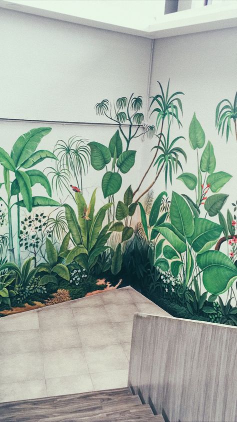 Space Wall Painting, Wall Painting Flowers, Wall Murals Diy, Jungle Mural, Haring Art, Garden Mural, Deco Jungle, Wall Art Diy Paint, Pichwai Paintings