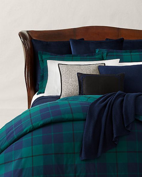 Archer Plaid Duvet Cover for Home | Ralph Lauren® BR Plaid Bed, Plaid Duvet Cover, Plaid Comforter, Plaid Bedding, Plaid Throw Blanket, The Archer, Superking Bed, Premium Bedding, Duvet Bedding