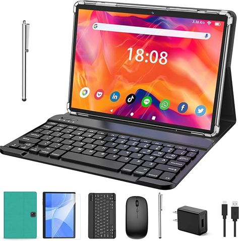 Amazon.com : Tablet with Keyboard, 2 in 1 Tablet, 6GB+128GB, 1TB Expand, Android 13 Tablet, 10 inch Tablet with Case, Mouse, Stylus, 8000mAh Battery, 2.4G/5G WiFi, GPS, Google Certified Tablet PC, Green : Electronics Tablet With Keyboard, Variety Store, Android Tablets, Tablet Pc, Tablet Keyboard, Instagram Video, Amazon Affiliate, Stylus, 10 Inch