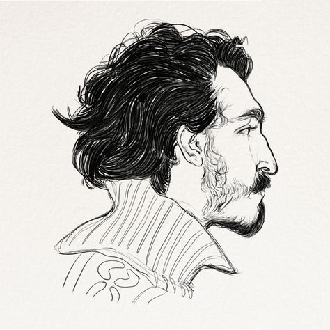 Sketch, digital doodle , Lineart Digital Art Lineart, Oliver Coipel, Dev Patel, Work Art, Hyperrealism, Character Designs, Figurative, Art Sketches, Illustration Art