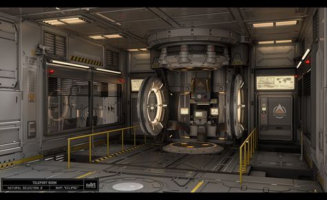 ArtStation - Teleport Room. Natural Selection 2. Concept Art., FOX3D ENTERTAINMENT Sci Fi Room, Scifi Interior, Sci Fi Architecture, Concept Art Gallery, Castle Painting, Interior Environment, Spaceship Interior, Sci Fi Environment, Natural Selection