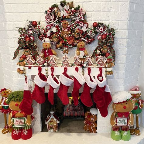 Red, gingerbread, Gingerbread Girl, Christmas2021, Christmas, Fireplace, Creative Gingerbread Fireplace Mantle, Gingerbread Fireplace Decorations, Gingerbread Mantel Ideas, Gingerbread Fireplace, Gingerbread Man Decorations, Christmas Fireplace Mantels, Christmas Fireplace Decor, Gingerbread Christmas Decor, Gingerbread Decorations