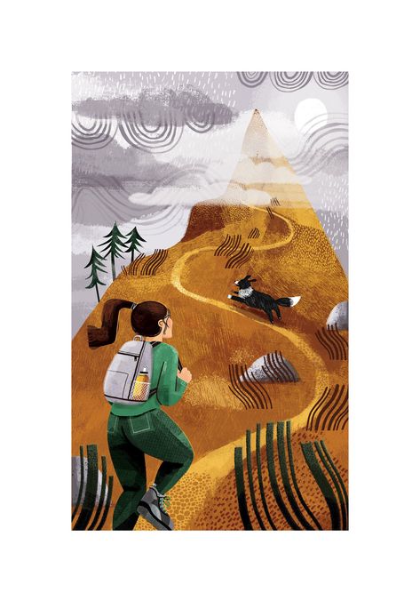 Autumn Hike on Behance Autumn Hike, Cats Food, Nature Food, Autumn Illustration, Fall Hiking, Fall Pictures, Hippie Art, Digital Illustrations, Hand Art