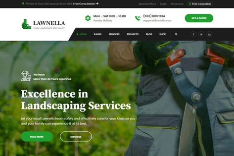 Lawn Care Website Design, Gardening Website Design, Landscape Website Design, Landscaping Website Design, Gardening Website, Slider Revolution, Website Branding Design, Lawn Care Logo, Graphic Designer Studio