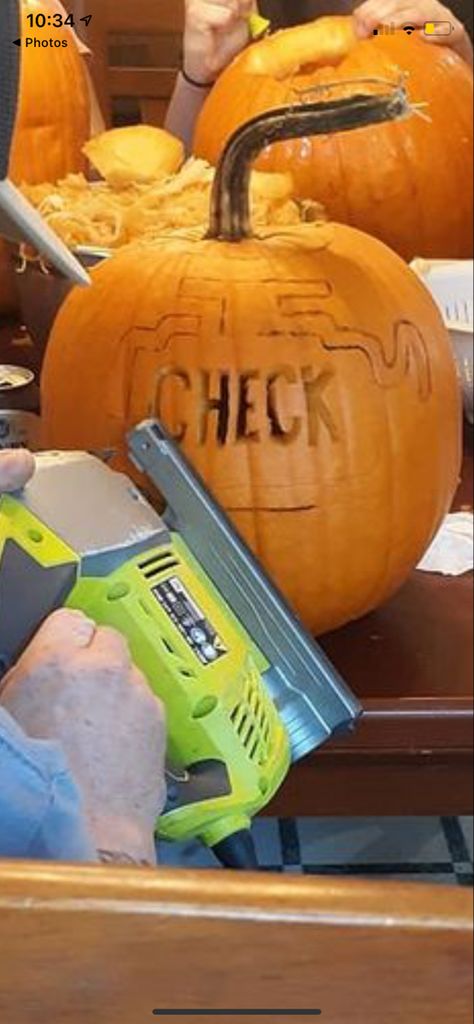 Check Engine Light, Pumpkin Lights, Pumpkin Carving, Carving, Halloween