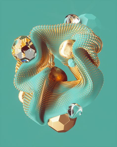 3d Artwork, Teal And Gold, Iphone Background Wallpaper, Biotechnology, Generative Art, Fractal Art, Cinema 4d, Album Art, Abstract Shapes