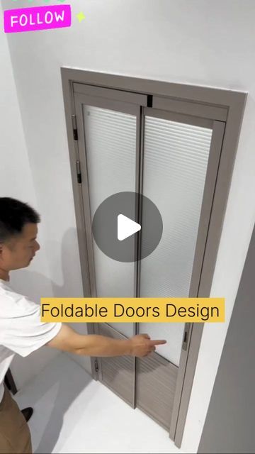 Slide Doors Ideas Interior, Bathroom Folding Door, Kitchen Sliding Door Ideas, Sliding And Folding Door, Door For Small Space, Folding Doors Ideas, Foldable Doors, Sliding Door Ideas, Sliding Folding Door