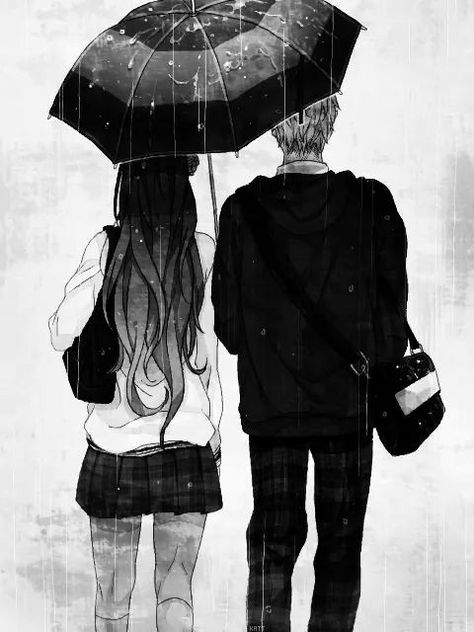 Umbrella In The Rain, Scorpius And Rose, Photo Manga, Desenhos Love, Under An Umbrella, Manga Couple, Art Manga, Manga Couples, Anime Couple