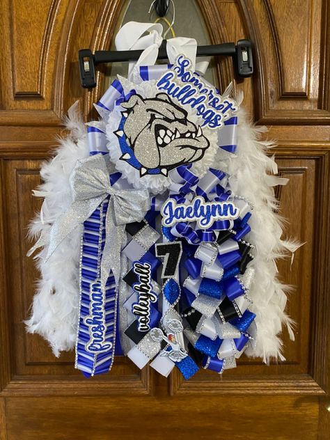 homecoming mum
somerset homecoming mum
hoco mum Blue White And Black Homecoming Mums, Homecoming Mums Blue And White, Blue And White Homecoming Mums, White Homecoming Mum, Hoco Mums, Texas Homecoming Mums, Mum Ideas, Football Diy, Mums The Word