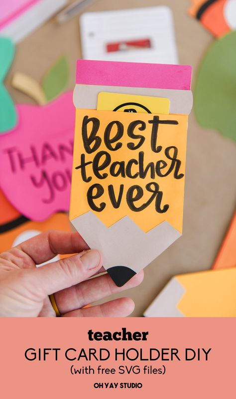 Teacher Appreciation Gift Card Holder, Teacher Gift Card Holder, Card Holder Diy, Teacher Appreciation Gift Card, Teacher Appreciation Diy, Gift Card Holder Diy, Crayon Gifts, Teacher Gift Card, Apple Gift Card