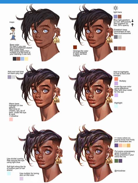 mico ✦ on Twitter: "https://t.co/LRSYj7UYIP" / Twitter Face Color Zones, Rendering Process, Material Reference, Paint Tutorials, Comic Tutorial, Anatomy Tutorial, Art Advice, Art Help, Digital Art Beginner