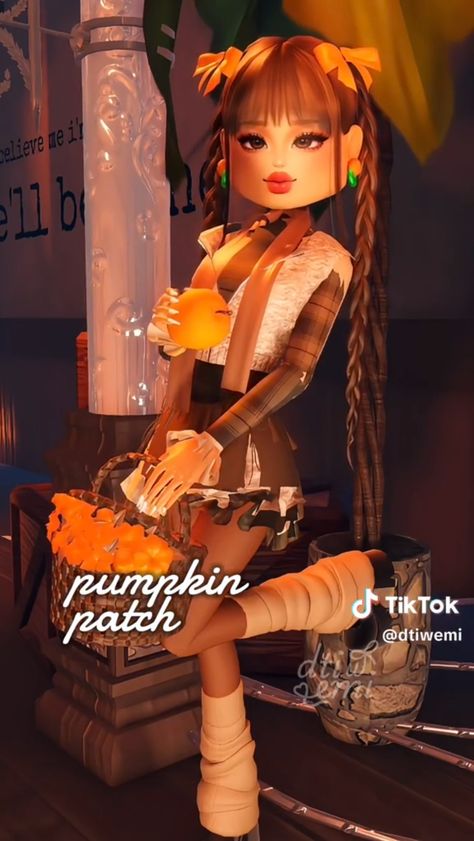 Halloween Pumpkin Patch Outfit, Dti Pumpkin Patch Outfit Ideas, Dress To Impress Pumpkin Patch, Pumpkin Patch Dress To Impress, Halloween Dti, Fall Festival Outfit, Make Outfits, Clothes For Dolls, Dti Hacks