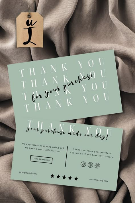 Small Business Thank You Cards, Thankyoucard Design, Double Sided Business Cards, Small Business Cards, Packaging Ideas Business, Small Business Packaging Ideas, Thank You Card Design, Handmade Packaging, Best Small Business Ideas