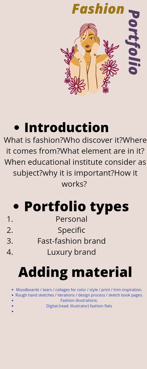 Infographic portfolio How To Make Fashion Portfolio Ideas, Theme Based Garment For Portfolio, Fit Portfolio Mix And Match, Jleconteberlin Portfolio, Fashion Designing Study Notes, Fashion Portfolio Ideas Layout, Fashion Designing Portfolio Ideas, Fashion Styling Portfolio Mood Boards, Mood Board Fashion Portfolio