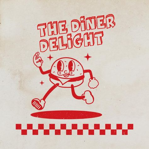 Transport yourself back in time with a retro diner themed design project that will have you craving milkshakes and jukebox tunes. Channeling the vibrant colors and playful fonts of the 1950s, this design captures the essence of nostalgia and diner magic. From checkerboard patterns to vintage signage, every detail is carefully crafted to evoke a sense of fun. ___________ #graphicdesign #retrodesign #brandidentity Retro Diner Branding, 90s Diner Aesthetic, Diner Graphic Design, 50s Advertisements, Vintage Diner Aesthetic, Diner Illustration, 60s Diner, Vintage Milkshake, Diner Branding