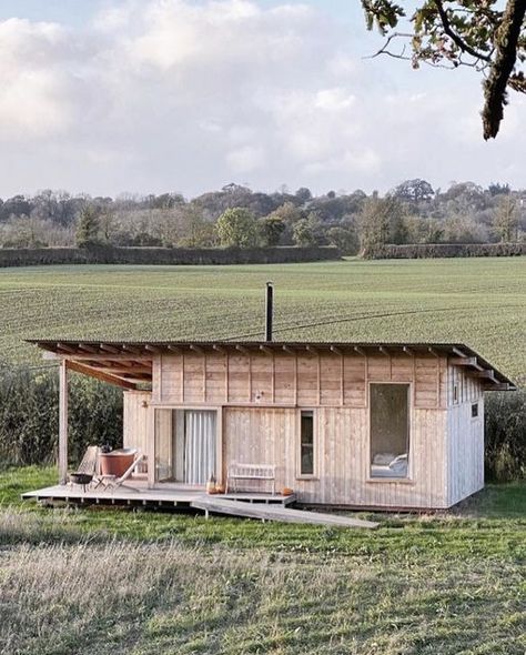 Peaceful Field, Micro Homes, Small Tiny House, Escape From Reality, Prefab Cabins, Basement House, Devon Uk, Glass Walls, Small Cabin