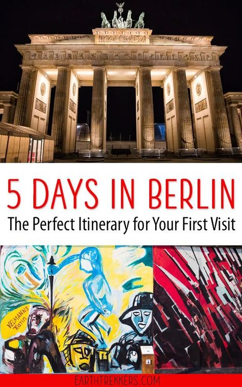 Berlin Itinerary: the best of Berlin in 5 days. Visit the Berlin Wall, Reichstag Building, world class museums, and more. Get recommendations on where to stay, where to eat, and day trip ideas. #berlin #germany #itinerary Day Trips From Berlin, Berlin Itinerary, Reichstag Building, Day Trip Ideas, World Famous Buildings, Visit Berlin, Winter Travel Destinations, Berlin Travel, The Berlin Wall