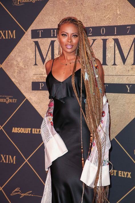 Eva Marcille Braids, Eva Marcille, Shaved Side, Real Housewives Of Atlanta, Shaved Side Hairstyles, Side Hairstyles, Housewives Of Atlanta, Box Braid, Feed In Braid