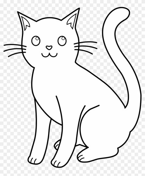 Cat Black And White Drawing, Cat Paw Drawing, Cheshire Cat Drawing, Drawing Mini, Sun Clip Art, Kitten Clipart, Cat Black And White, Cartoon Cat Drawing, Simple Cat Drawing